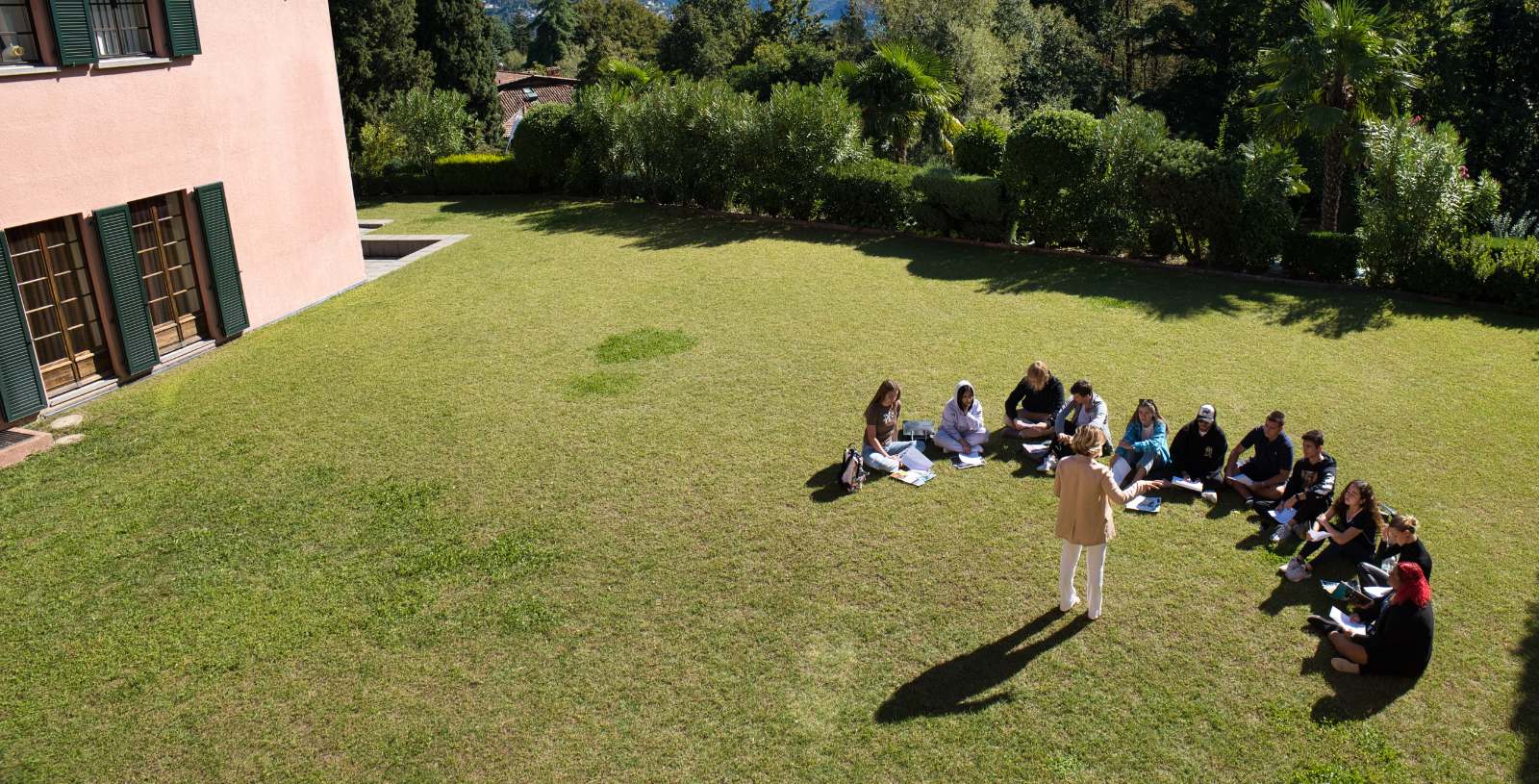 students outside