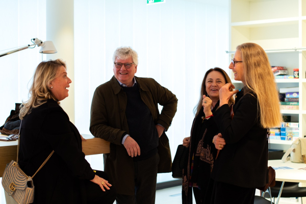 Michel Gagnon and Simona Zampa talking with Rosemary McNeely before the dialogue session