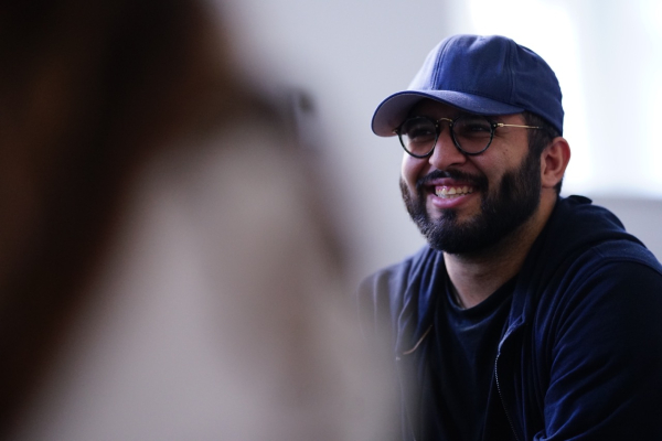 A student smiling