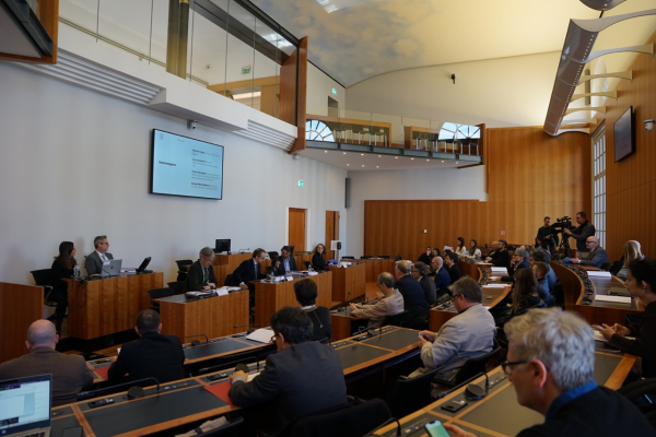 The room during the press conference
