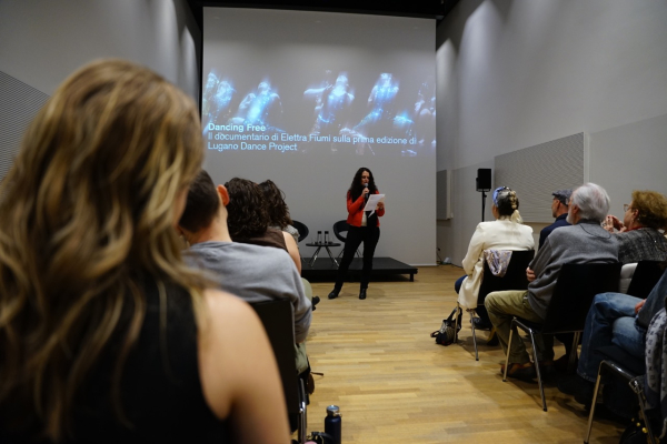 The Aula 4 at LAC during the screening's introduction