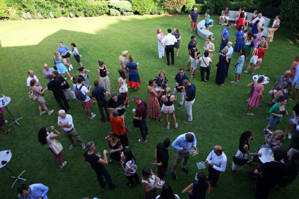 People on the President's Lawn during the President's reception