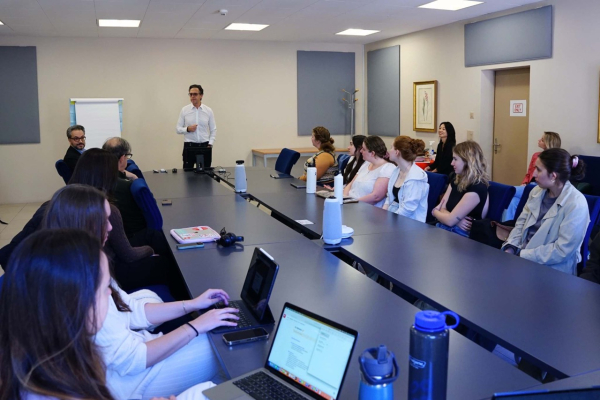 Students attending the lecture in the LAC conference room